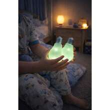 1pc Light Bulb Shaped Squeeze Toy, Glowing Night Light Flexible Hand Toy, Transparent Creative Desktop Ornament, Suitable As Small Gift For Teenagers And Adults - Multicolor - View 3