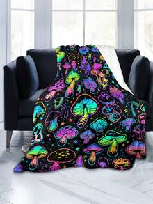 1pc Modern Style Soft & Comfortable Blanket, Minimalist Cool Design, Multi-Purpose Throw For Sofa, Bed, Outdoor Camping, Leisure, Home, Picnic, Travel, All Seasons, 280gsm Polyester, Machine Washable - Multicolor - View 4
