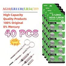 AG10 LR1130 Alkaline Button Coin Battery 80mAh 1.5V, Replacement Cell For Watch Calculator Small Gadgets, With Screwdriver Gift - AG10LR1130 - View 12