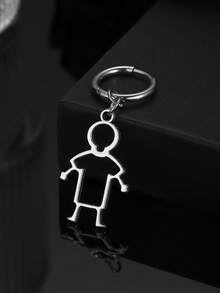 1 Peça Pingente de Homem & Mulher Oco de Aço Inoxidável Brincos Personalizados da Moda - Prata - Visão 5