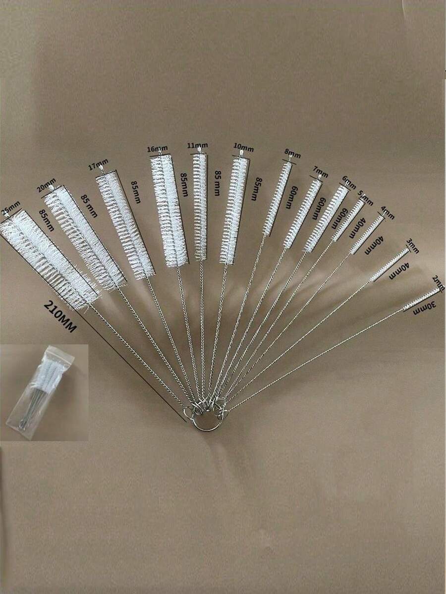 多功能清潔刷組-長柄吸管刷、小瓶刷、吸管刷、管路清潔刷,適用於水壺清潔及難以觸及的角落與縫隙 - 白色 - 查看 1