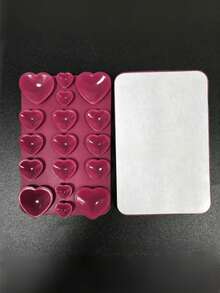 Silicone Heart-Shaped Suction Cup Phone Stand, Wall-Mounted Phone Holder With Single-Sided Adhesive Suction Cup, Suitable For Multiple Phone Models - Multicolor - View 2