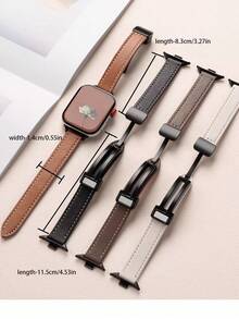 Elegant Elegant Watch Band, Vintage Versatile Plain Texture Folding Magnetic Buckle Design, Suitable For Huawei Fit 5/Fit 4/Fit 3 Sizes, Quick Release Buckle Design, Multi-Function Wristband, Suitable For Men And Women Smart Sports Wear - Multicolor - View 3