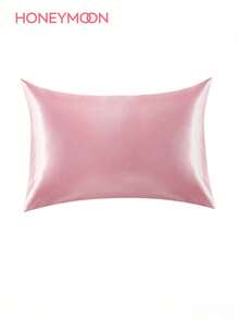 1 chiếc vỏ gối satin lụa, bảo vệ tóc và da, sang trọng mềm mượt, siêu mềm và thoáng khí, không nhồi bông, có thể giặt máy, phù hợp cho chăn ga gối đệm gia đình và ký túc xá sinh viên - Hồng - Xem 1