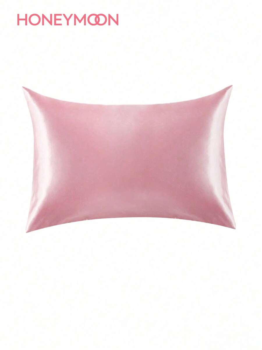 1 chiếc vỏ gối satin lụa, bảo vệ tóc và da, sang trọng mềm mượt, siêu mềm và thoáng khí, không nhồi bông, có thể giặt máy, phù hợp cho chăn ga gối đệm gia đình và ký túc xá sinh viên - Hồng - Xem 1