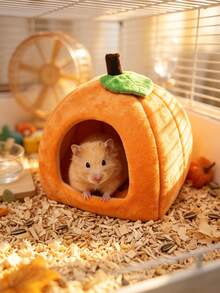 1pc Pumpkin Shaped Small Pet Bed, Hamster House, Rabbit Bed Mat Warm Pad, All-Season Small Pet Sleeping Bed, Suitable For Hamsters, Rabbits, Guinea Pigs - Multicolor - View 7