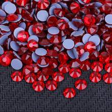 Pink Multi-Size Round Flat Back Glass Crystal Rhinestones, Multi-Color Crystal Gemstones Hot-Fix Beads, DIY Nail Art Glass Rhinestone Decorations, Glitter Nail Stickers Accessories, Suitable For Clothing, Bags, Shoes, Handicrafts - Multicolor - View 3