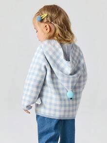 mini bala Charming Autumn Unisex Baby Girl Pixie Hood Knit Cardigan Soft Warm Layering Outer Top - White and Blue - View 3