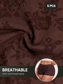 Morelect 5pcs/Pack Women's Low Waist Seamless Panties, Seamless, Comfortable & Breathable, Printed, Sexy - Multicolor - View 6