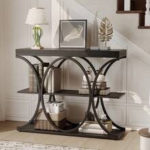 Sofa & Console Tables - Black Wood Grain - View 7