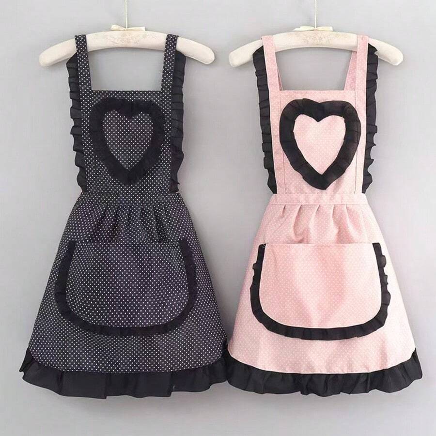 1pc/2pcs Reusable Stylish Canvas Aprons With Freely Adjustable Tightness. Made Of Soft And Wear-Resistant Fabric, They Are Stain-Proof And Breathable For Home Kitchen Cooking. Oil Stains Can Be Wiped Off Easily, Making Cleaning Effortless. - Multicolor - View 1