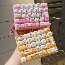 Buku Harian Hewan Kartun Kelinci Stroberi Gantungan Kunci Keyboard 26 Tombol Penghilang Stres Mainan Siswa Dekorasi Buku - Berbagai warna - gaya acak 1 buah - View 4