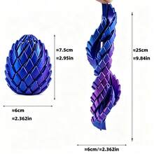 3D Printed Transform Dragon Egg Fidget Toy, Rotatable Stress Relief Ball, Cool Desktop Decor, Unique Birthday Gift For Teens & Adults, Random Color - Multicolor - View 11