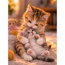 1PC DIY 5D Diamond Painting Kit Cute Cat Pattern - Round Full Diamond Art Mosaic Craft, Home Wall Decor, Unframed - No Frame - View 8