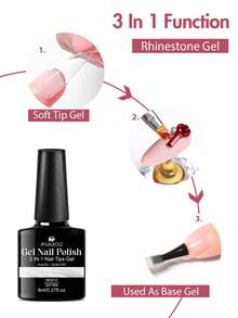 MSRUIOO 1/2/3pcs 8ml Solid Nail Tips Gel--Long Lasting Solid Hard Gel, No Sticky Hands, UV LED Curing, Nail Salon & Home Use, Clear Acrylic Solid Nail Tips Gel Nail Polish For Press On Nails, False Tips, Extensions - Strong Bonding, Easy Application - Multicolor - View 5