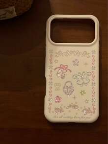 Ultra Fairy Gilded Floral Butterfly Phone Case Compatible With Apple 18 Pro Max, 18 Pro, New 17 Pro, 17 PM, 16 Pro, 16 PM, Shockproof Protective Cover, Niche Design, Super Beautiful - White - View 1