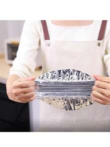 20/30PCS Kitchen Table Meal Aluminium Fum Foil Insulation Lid Freshness Cover, Elastic Mouth Bowl Cover Thermostat Cover, Round Thickened High Temperature Resistant, Easy To Clean And Reusable, Suitable For Family Kitchen, Camping Picnic - Multicolor - View 5
