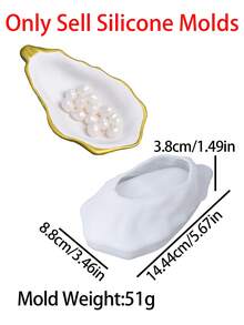 Oyster Shell & Baroque Pearl Silicone Mold DIY Aroma Candle Gypsum Jewelry Tray Mould 3D Simulation Oyster Shell Silicone Mold Irregular Pearl Mould For Handmade Soy Wax Craft - Mold - View 12