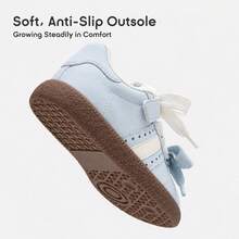 Balabala Girls' Training Shoes, Classic Breathable Casual Sneakers, Fashionable Campus Shoes - White and Blue - View 8