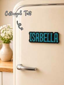 Ayotu Customized Personalized Text Fridge Magnets, Perler Beads Style Magnetic Fridge Magnets, Customizable Name Or Number, Hama Beads Storage Stickers Decoration, Ideal Choice For Decorating Fridge And Kitchen, Personalized Home Decor, Customized Memorial Kitchen Decoration, Fashionable DIY Crafts, Suitable As Customized Birthday/Housewarming Gifts For Mom, Best Friend, Bridesmaid, And Female Friends - Multicolor - View 17