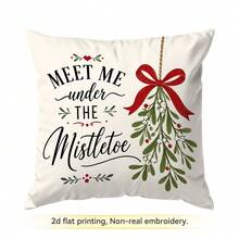 4pcs/1pc Christmas Blessing Pattern Pillow Case Without Insert, Single-Sided Printed Pillow Case, Suitable For Living Room Bedroom Home Decor, All-Season Pillow Case - Multicolor - View 15