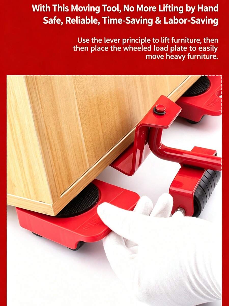 5/4pcs Mobile Casters, Home Furniture Mover, With 360° Rotating Wheels, Men's Tools, Easily Move Sofa, Refrigerator And Cabinet Alone - Multiple Styles - View 1