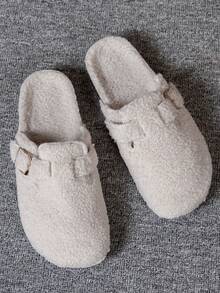 Herrars avslappnade retro slouchy tofflor med justerbar spänne, moderiktiga och bekväma slides för höst/vinter, flera färger tillgängliga - Vitt - Visa 7