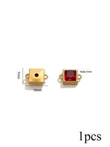 1pc Stainless Steel Star, Round And Square Double Hole Connector, Suitable For Necklace And Bracelet - DIY Jewelry Making Accessories - Connector - View 14