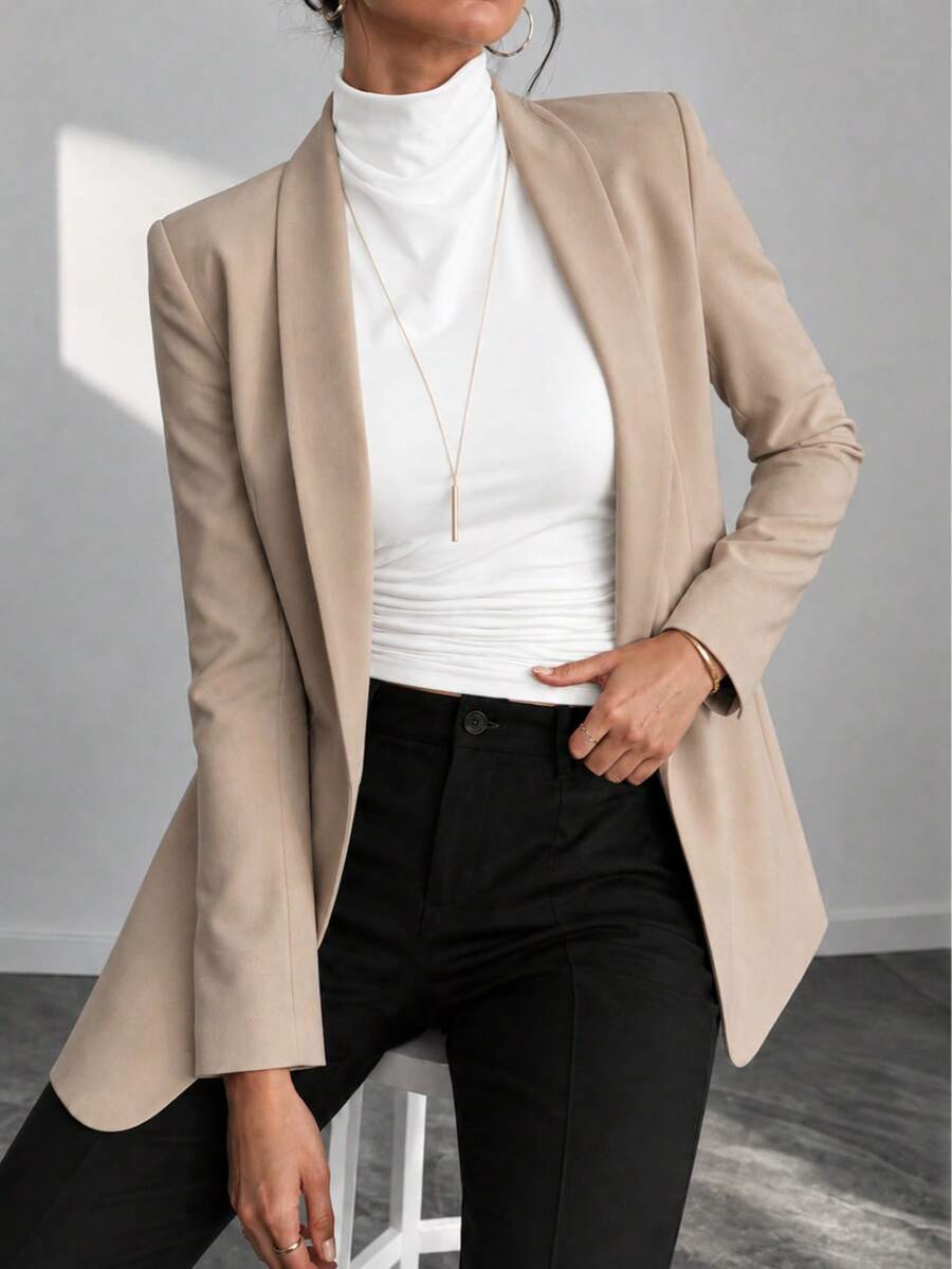 Women Blazers - Beige - View 1