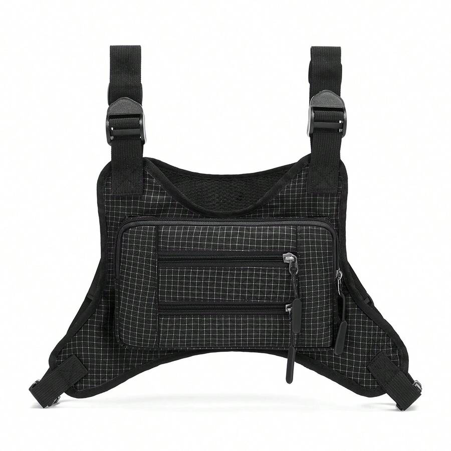 Functional Tactical Chest Rig Bag Multi‑Pocket Adjustable Straps Wear‑Resistant Fabric Portable Vest Pack For Outdoor Sports Cycling - Multicolor - View 1