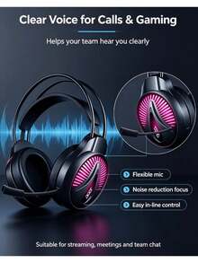 Acer Gaming Headset Wired Over-Ear Headphones OHW201-A With Microphone For Online Classes, Customer Service, Esports, And Study, Universal Computer Headset For Delta Force And , USB/3.5mm Interface, Compatible With PC - View 5