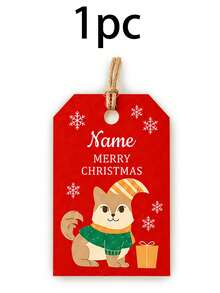 Custom Christmas Gift Tags, Festive Personalized Name Gift Cards For Holiday Wrapping, Customized Name Present Labels, Customizable Xmas Party Favor Tags, Pet Style, Secret Santa Gift, Stocking Stuffer, Merry Christmas, Christmas Ornaments, Family - Style a - View 13