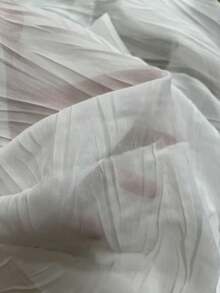 1 件薄纱窗帘布，适用于阳台窗户，带杆套，半透明 - 白色 - 查看 10