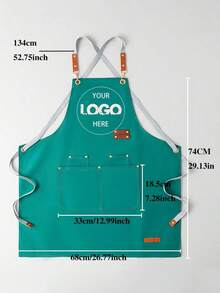 Customizable Chef Apron With Pockets And Adjustable Straps, Customizable Text, Logo, Name And Pattern, Cross Design, Suitable For Restaurants, Catering Services And Cafes - Multicolor - View 8