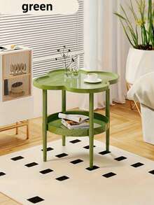 Matte Coffee Table 3 Colors Available 1pc Modern Minimalist 2-Tier Storage Coffee Table - Space-Saving Living Room, Office And Bedroom Multi-Functional Desk - Compact Design, White, Beige, Green, Black, Office Decor And Accessories, Independent Furniture, Easy To Clean Surface - Multicolor - View 5