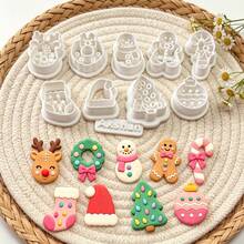 10Pcs Christmas Theme Polymer Clay Cutters, Snowman Reindeer Xmas Tree Pattern Clay Molds, DIY Handmade Earring Pendant Jewelry Craft Tools - 10 Pieces - View 2