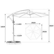 Best Choice Products 10ft Offset Hanging Market Patio/Easy Tilt Adjustment, Polyester Shade, 8 Ribs Backyard, Poolside   -  ( Dark Green )(No Base) - 海軍藍 + 鋼色 + 花園與戶外 - 查看 11