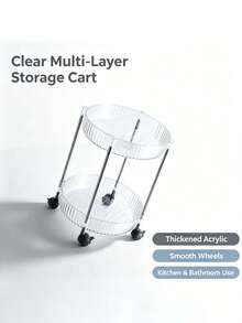 1 kệ lưu trữ nhỏ nhiều tầng bằng chất liệu acrylic, dễ lắp đặt cho phòng tắm, nhà bếp, cạnh giường, phòng ngủ, kệ lưu trữ di động nhiều tầng - Nhiều màu - Xem 4