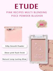 ETUDE Pink Recipes Multi-Function Powder Blush 01 Warm-Spirit, Soft Matte, Natural Flush, Layerable, Long-Latting Lightweight, Suitable For Beginners, Korean Beauty, Olive Young, Gift, 1.2g/0.042 Oz. - 01 Semangat Hangat - View 2