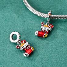 Christmas Charms-Santa Claus, Reindeer, Christmas Stockings, Gingerbread Men Pendants For Making DIY Bracelets Or Necklaces; Accessories Gifts - Silver - View 4
