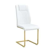 4-Piece Dining Chair Set / Minimalist Style Dining Chair / 120 Kg Load Capacity / Ergonomic / Easy Assembly / Non-Slip Rubber Feet / Suitable For Restaurant, Apartment / White + Gold - 白色+金色 - 查看 11