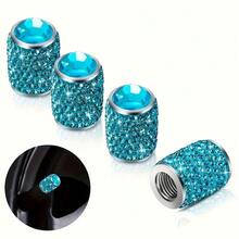 2pcs Car Rhinestone Tire Valve Stem Caps, Shiny Crystal Tire Valve Caps, Sparkling Gemstone Universal Car Tire Valve Caps Suitable For Cars, SUVs, Motorcycles, Bicycles, Trucks - Multicolor - View 2