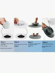 1pc Universal 2-In-1 Kitchen Sink Drain Stopper With Premium Silicone Filter, Anti-Clogging Pop-Up Drain Plug, Hair Catcher For Bathtub, Shower And Sink - Multicolor - View 8