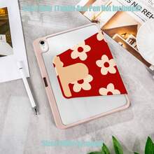 Floral Pattern Tablet Protective Case, Tri-Fold High Transparency Acrylic With Pencil Slot Protective Case. Tablet Protective Case Features: Tri-Fold Stand Design, Smart Sleep/Wake, Full Coverage Protection, Skin-Friendly Frame Material, Air Cushion Anti-Drop Frame, Multi-Angle Stand, Built-In Pencil Slot, Precise Cutouts, Lightweight And Portable. Compatible With IPad Mini4/5 (7.9 Inch), Mini6/7 (8.3 Inch); Air1/2/3, IPad5/6/8 (9.7 Inch); IPad2019-2021, Pro10.5, Air3 Universal, S6Lite/S7/S8/S9/S10/A8/A9 All Series Tablet Protective Case. - Multicolor - View 4