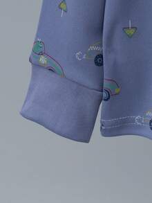 5 Sets Send 1 Set Random Color Boys Cartoon Underwear Set Cute Print Medium Thick Long Sleeve Long Pants Loungewear Set Print Autumn Top And Bottom - Multicolor - View 5