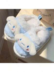 Sanrio Slippers, Cartoon Plush Pattern, Cute Hello Kitty Indoor Slippers, Autumn/Winter Warm Slippers - Multi-color - View 3