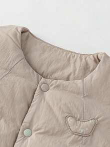 mini bala Autumn Winter Unisex Baby Padded Vest Water Repellent Antibacterial Anti‑Mite Machine Washable Outerwear - Camel - View 6
