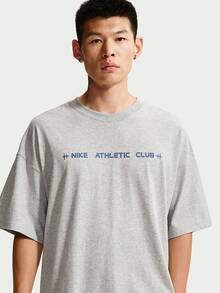 Nike Kaos Rajut Lengan Pendek Tanpa Kerah Pria AS M NK TEE OS NAC TIM6140-077 - Light Grey - View 3