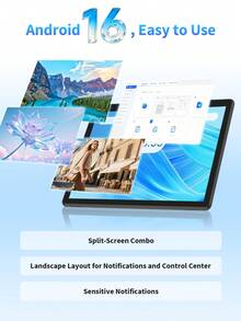 Relndoo 2026 New Android Tablet With Protective Case, 10-Inch Android 16 Tablet, 2-In-1 Tablet, RK3562 Quad-Core 2.0 GHz, 6GB RAM+128GB ROM, 2MP+8MP Dual Camera, 1280*800px HD Touchscreen, 6000mAh Battery, 802.11n Wifi 2.4G/5G Wireless, Pad (Adapter Not Included) - Black With Protective Case - View 2