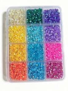 Resin Rhinestone Nail Art Set, Glossy Resin Rhinestones & Round White Pearl Decoration Kit, Includes Tweezers, Pen, Spoon, Tray, DIY Nail Art Tools & Accessories, Suitable For Nail Art Crafts - Multicolor - View 6